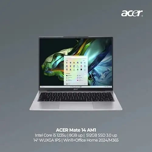 ACER MATE 14 I5 1235 8GB 512GB W11+OHS 14.0WUXGA IPS 2/2/0 BLK