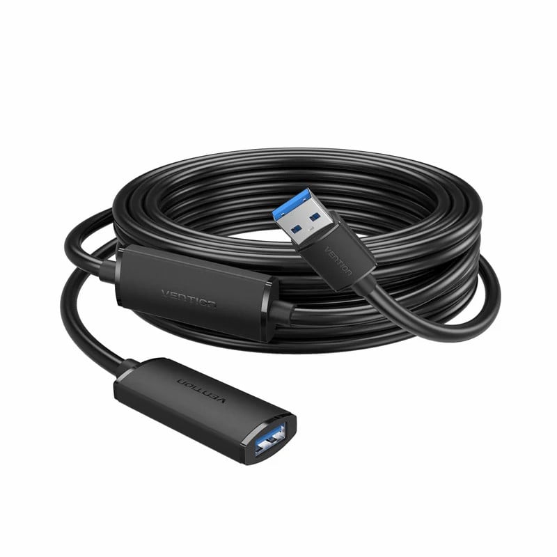 Vention USB 3.0 Type-A Male to Type-A Female Active Extension Cable 10M Black